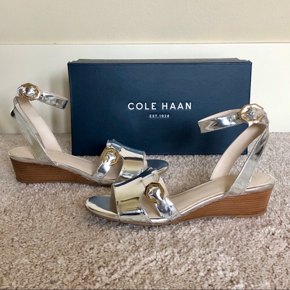 cole haan silver sandals